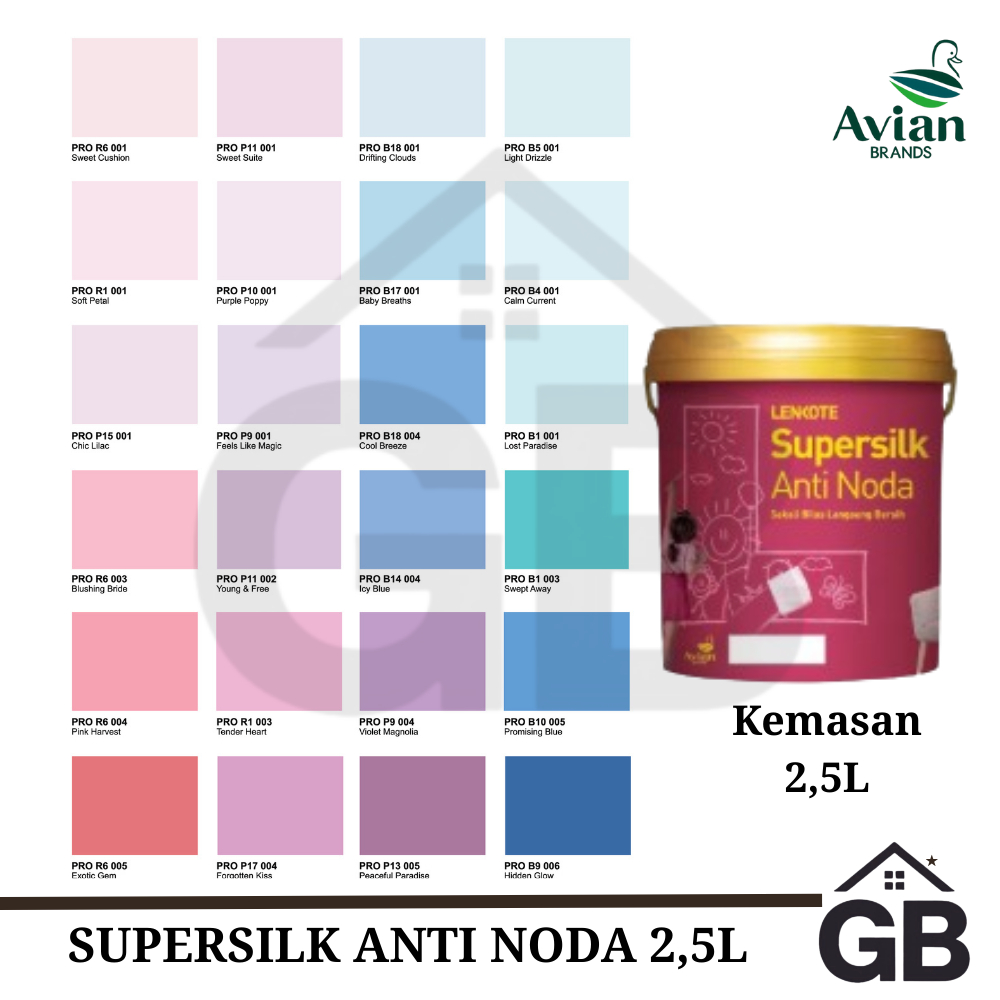 Cat Tembok Supersilk Anti Noda 2.5 Liter - Cat Tembok Anti Noda Supersilk Anti Noda Galon - Supersil