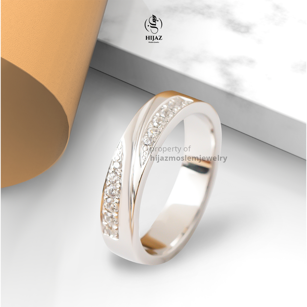 Hijaz Cincin Nikah Tunangan Wanita Emas Putih – Hijaz Cincin | Free Ukir Nama