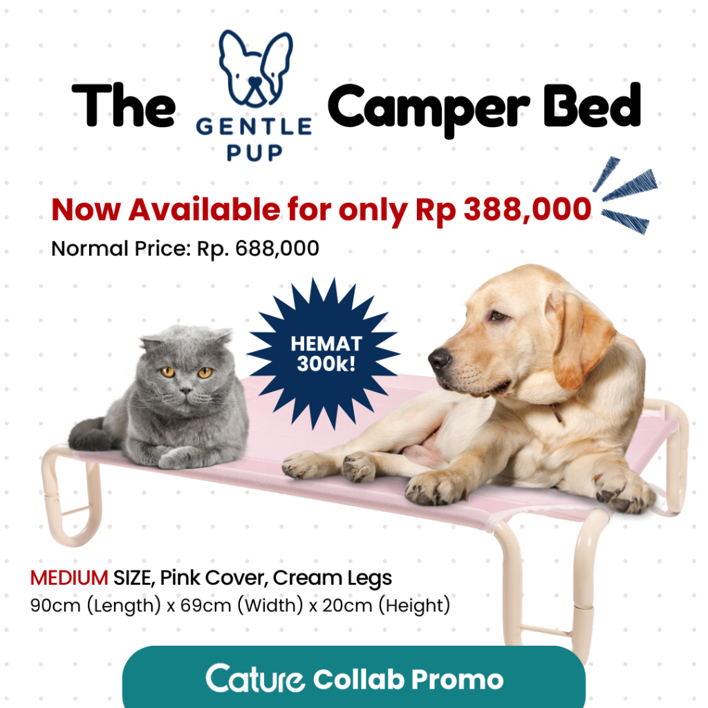 GENTLE PUP CAMPER BED MEDIUM - PINK BED COVER