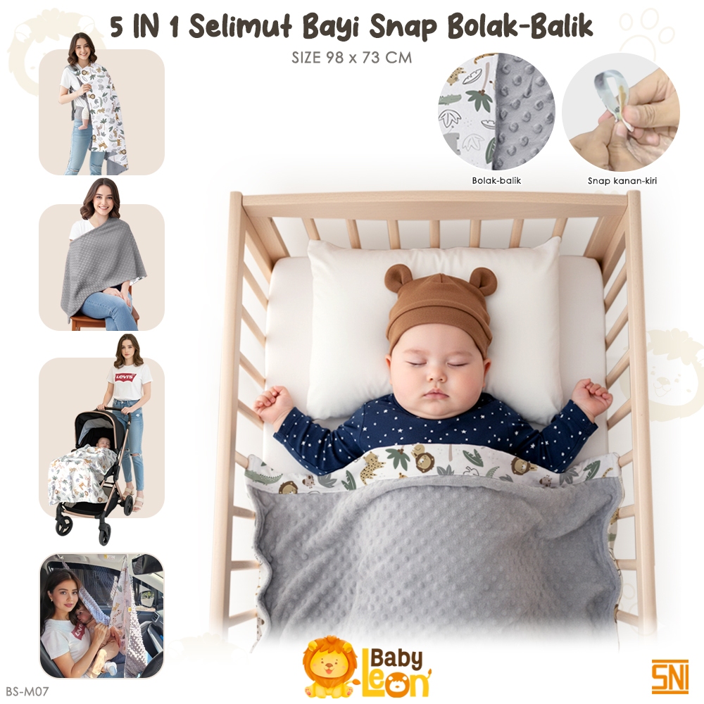 BABY LEON 5in1 Selimut Bayi Multifungsi Selimut Bayi Baru Lahir Selimut Tidur Bayi Baru Lahir Alas T