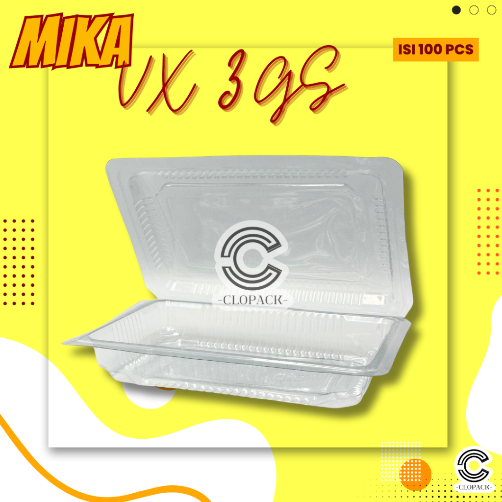 [100 PCS] MIKA PLASTIK VX-3 GS KEMASAN MAKANAN PRAKTIS