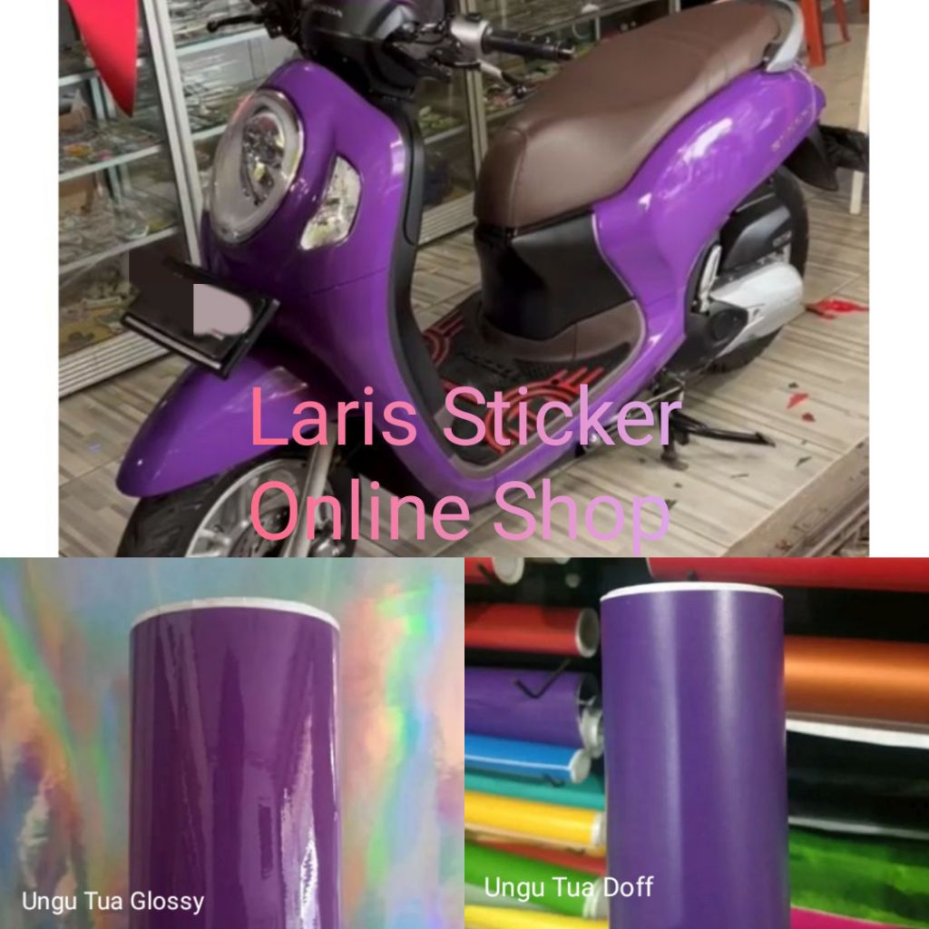 Skotlet Stiker Motor Warna Ungu Tua