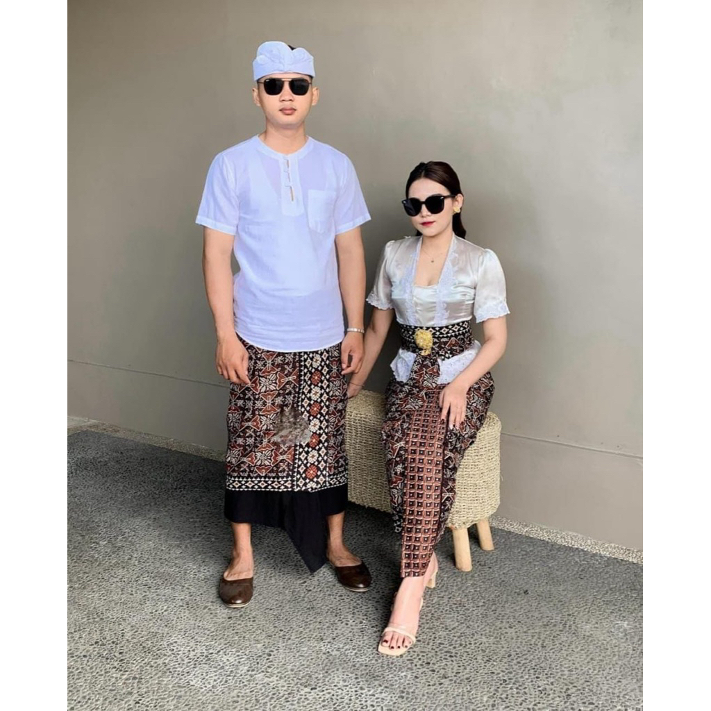 Set couple batik indigo  (Kamen +slendang+saput)