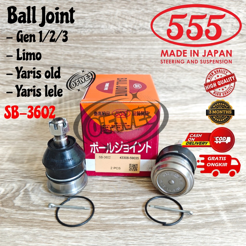 555 Ball Joint Toyota Vios Gen 1 / Gen 2 / Gen 3 / Vios Limo / New Yaris / Yaris Bakpao / New Vios O