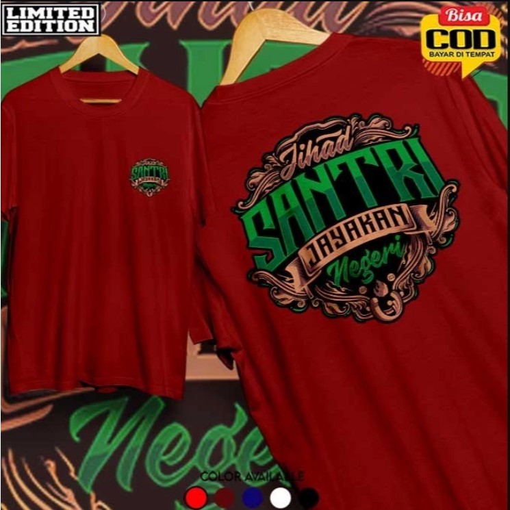 Kaos jihad santri rayakan, pesantren Kaos Santri Culture Bisa COD Kaos Pria kobong
