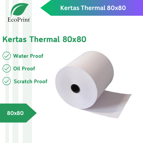 ECOPRINT kertas struk thermal 80x80  eco termal register kasir 80x80 ekonomis