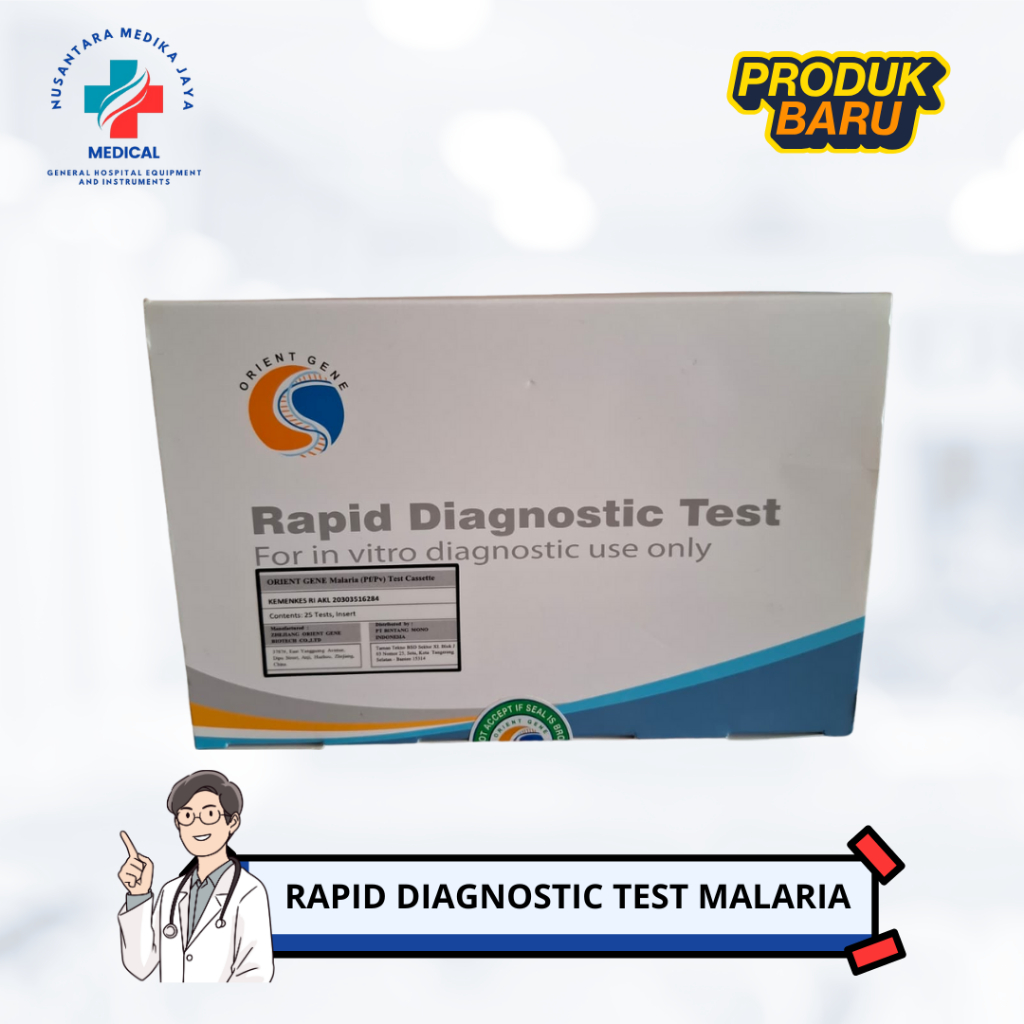 Rapid Test Malaria PF-PV Orient Gene Cassette - Malaria Device Orient Gene isi 25 test