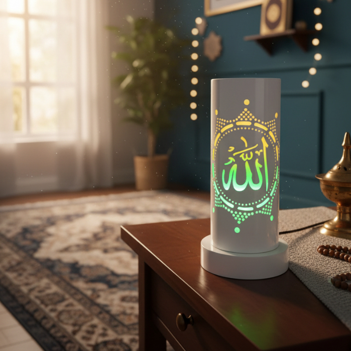 Hiasan Meja Kaligrafi Lampu Hias Mini Led Lentera Souvenir Ukir Kaligrafi