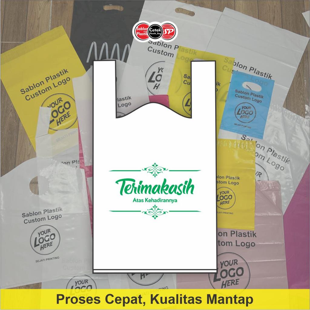 (Isi 25Pcs Size 28 x 48) Kantong Plastik Motif Selamat Menikmati , Plastik Hidangan , Hajatan , Syuk