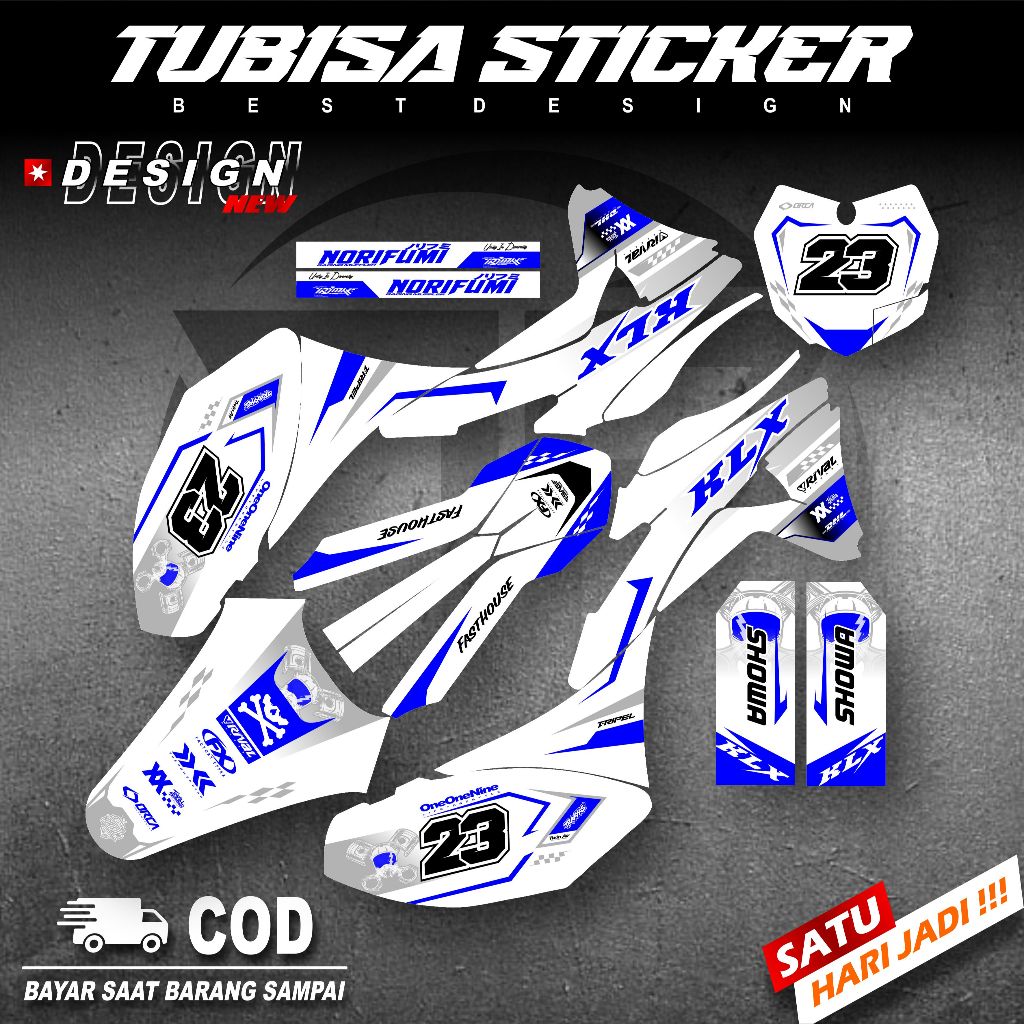 DECAL KAWASAKI KLX GORDON FULL BODY | STICKER KLX GORDON MERAH HITAM | DECAL KLX. TBS 13