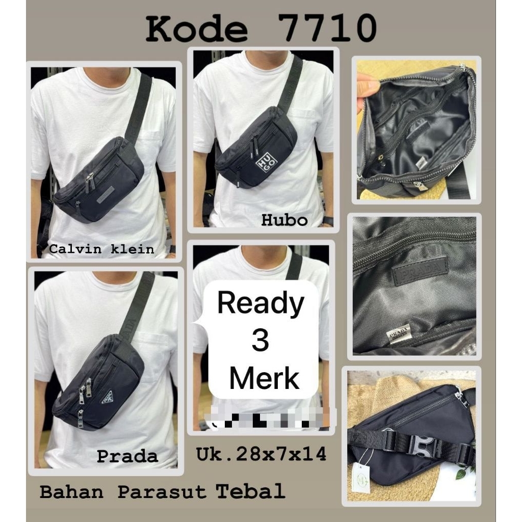 Tas dada pria wanita bahan parasut tebal 7710 28x7x14cm import premium