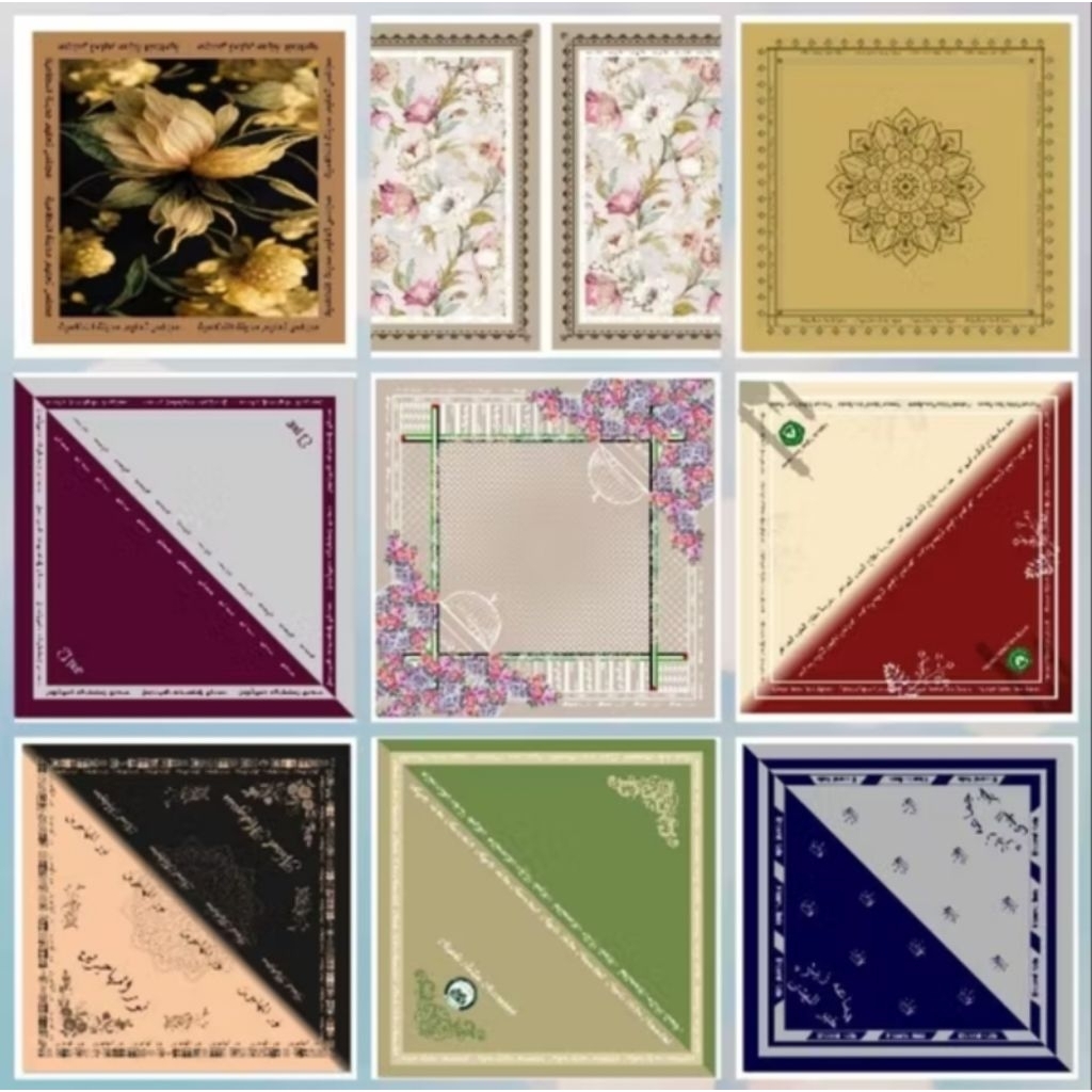 Request hijab/hijab costum/kerudung segi empat edit seragam dengan desain sendiri/logo nama