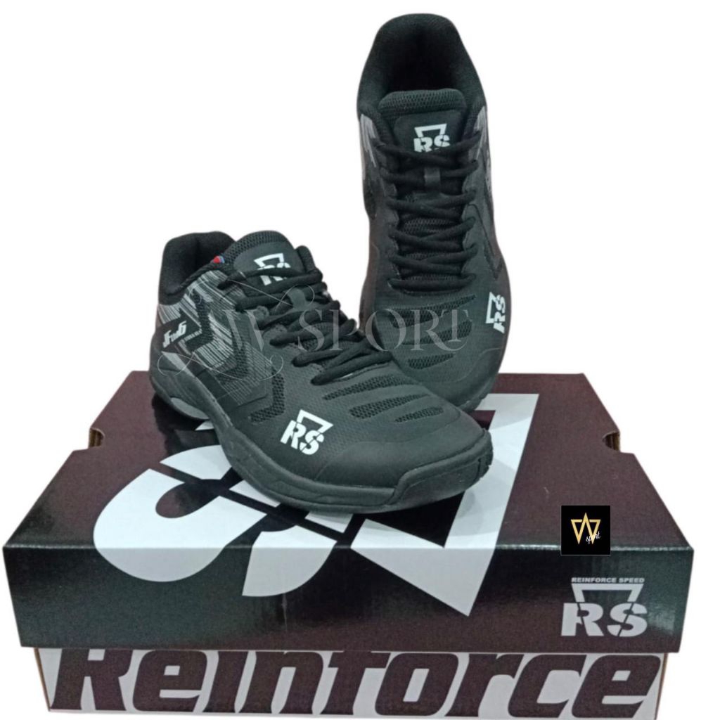 Sepatu Badminton RS JF Ltd 6 Hitam Putih Original Bulu Tangkis