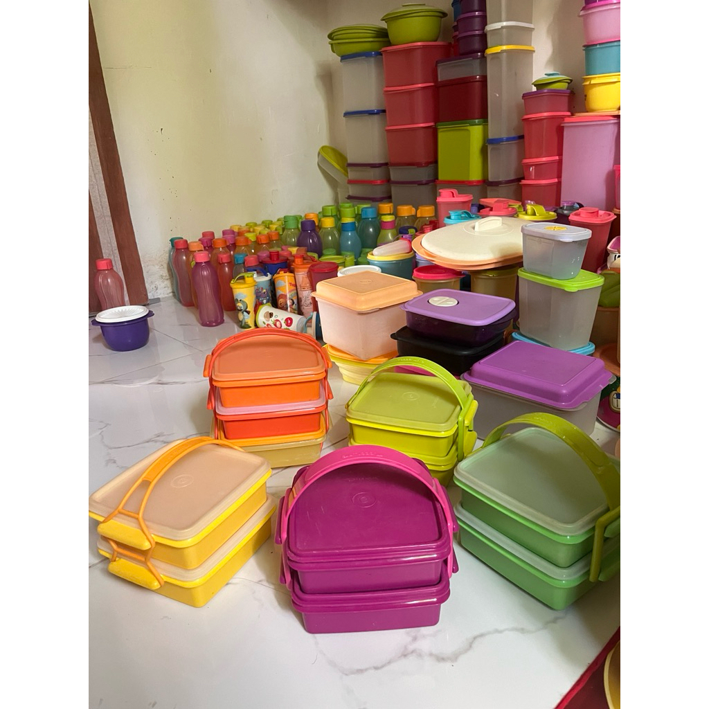 Rantang tupperware second Carry all set dan CTG tupperware clik to go Tupperware second / preloved