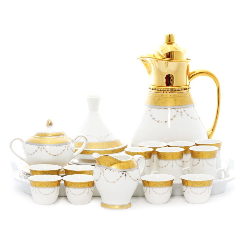 Perlengkapan minum teh VICENZA VF16 tea set PADI, tea set Vicenza dilengkapi 6 cangkir Vicenza, 6 Ge