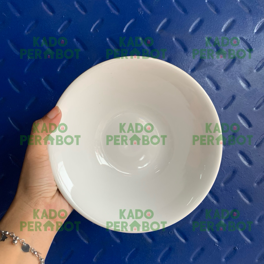 Mangkok Keramik Polos Lucky-Mangkok Mie-Mangkok Putih Polos