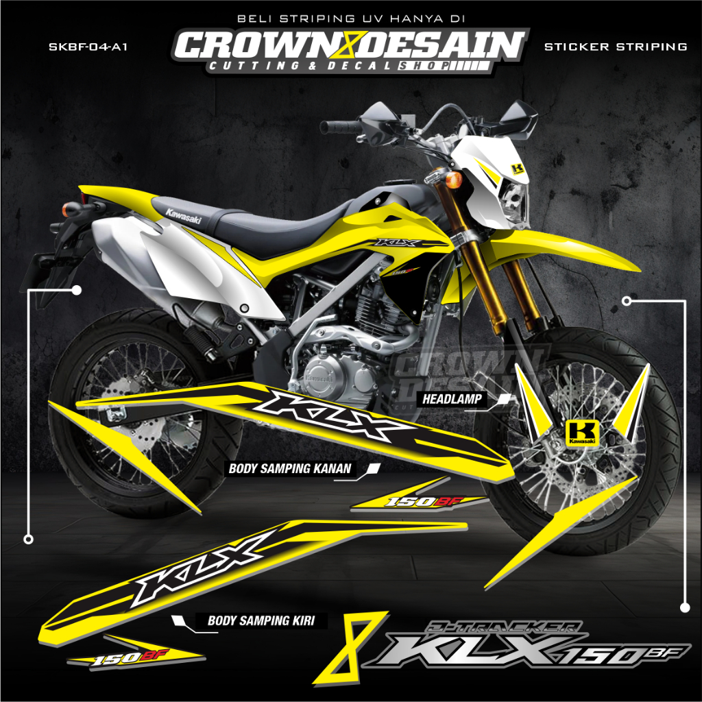 Striping Original KLX BF,G,SE - Sticker Striping Kawasaki KLX BF,G,SE Tahun 2015-2025 Desain Racing-