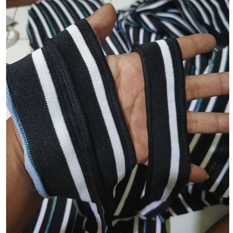 KERAH RIB KARET KRAH POLO JERSEY WANGKI HITAM PUTIH