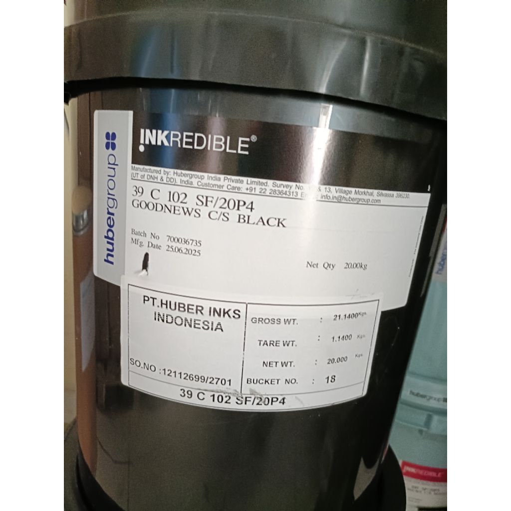 Tinta Cetak Offset HUBER Khusus Untuk Kertas HVS, NCR, HVO, SAMSON : GOODNEWS WEB BLACK. Cat Layanga