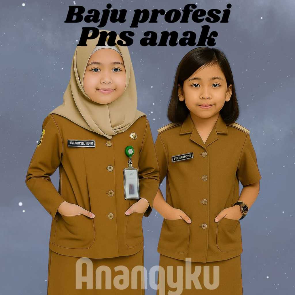 Kostum Seragam PNS Anak Junior // Baju Pegawai Negeri Sipil Baju Profesi Anak // Baju Guru Anak // K