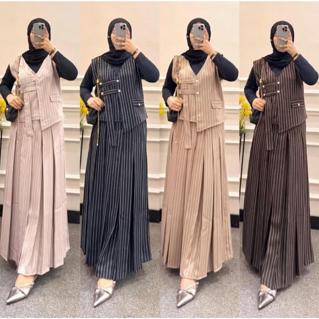 Set Celana Vest  dan  Set Rok Vest Tanpa Manset Ld 110