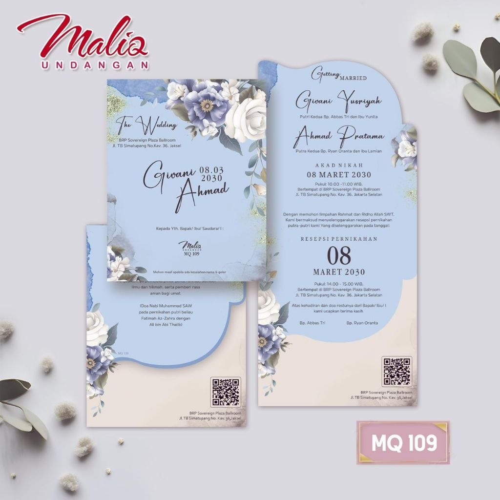 Cetak Undangan Pernikahan | FREE PLASTIK  | Undangan Blanko/Blangko Maliq | Undangan Murah Aesthetic