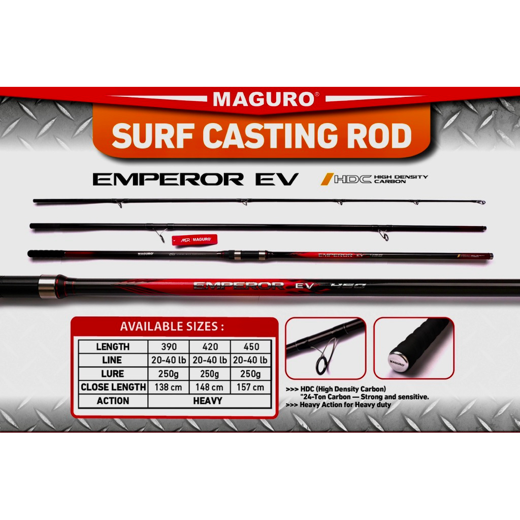 Joran Maguro Emperor EV X 390 420 450 | Pasiran Pinggiran Sambung 3 New 2025