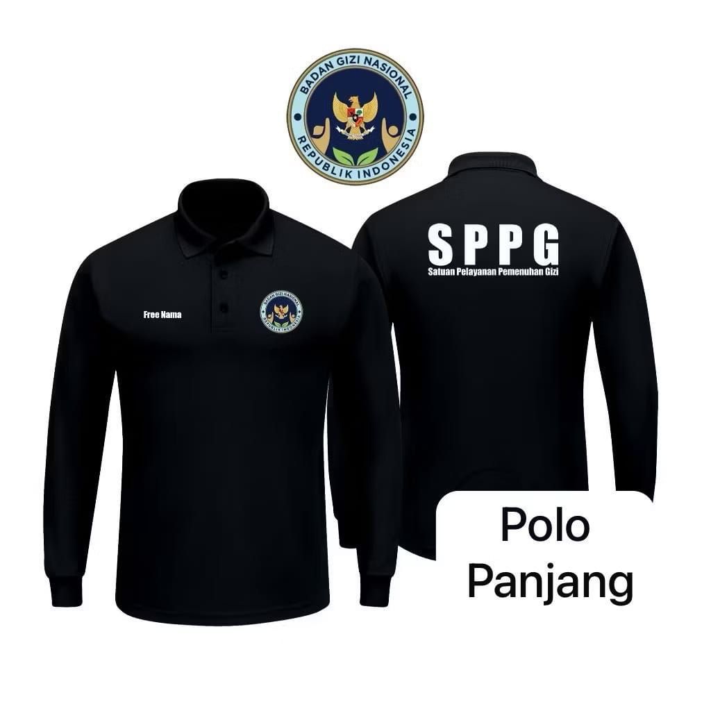 Kaos Berkerah SPPG Unisex lengan panjang // KAOS BERKERAH LENGAN PANJANG SPPG SATUAN PELAYANAN PEMEN