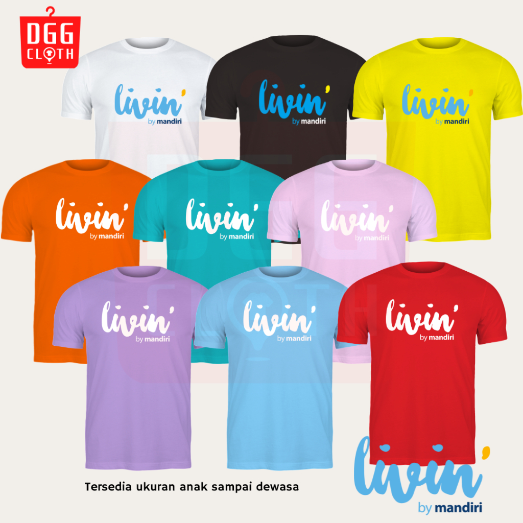 DGG Kaos Livin By Mandiri Baju Tshirt Livin By Mandiri Type 1