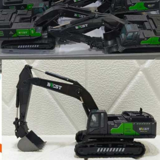 Mainan Anak Truk Excavator Black Mainan Alat Berat  - Pajangan Hobi Koleksi Mainan Anak Cowok