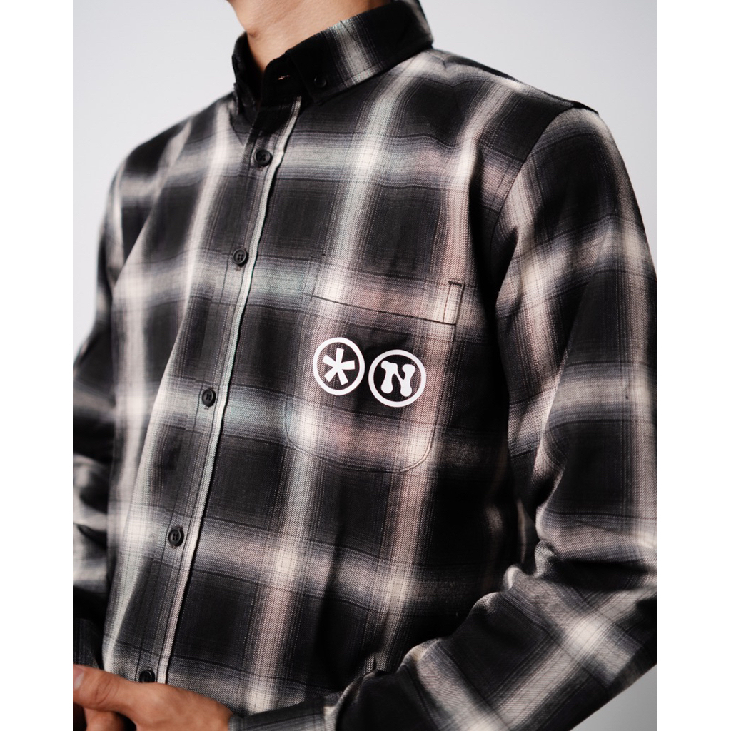 best deals flanel veterano nothanks black kemeja panjang pria wanita y2k vintage motif