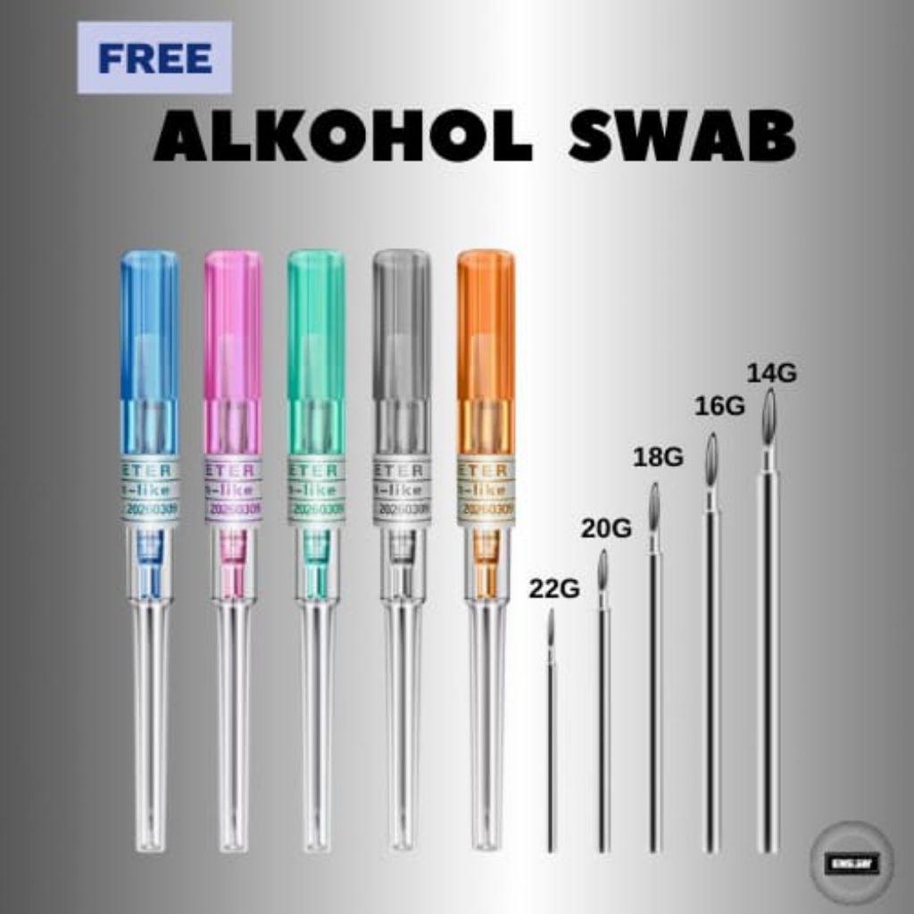 Jarum Piercing / Tindik Telinga Per Pcs Ukuran 14G,16G,18G,20G