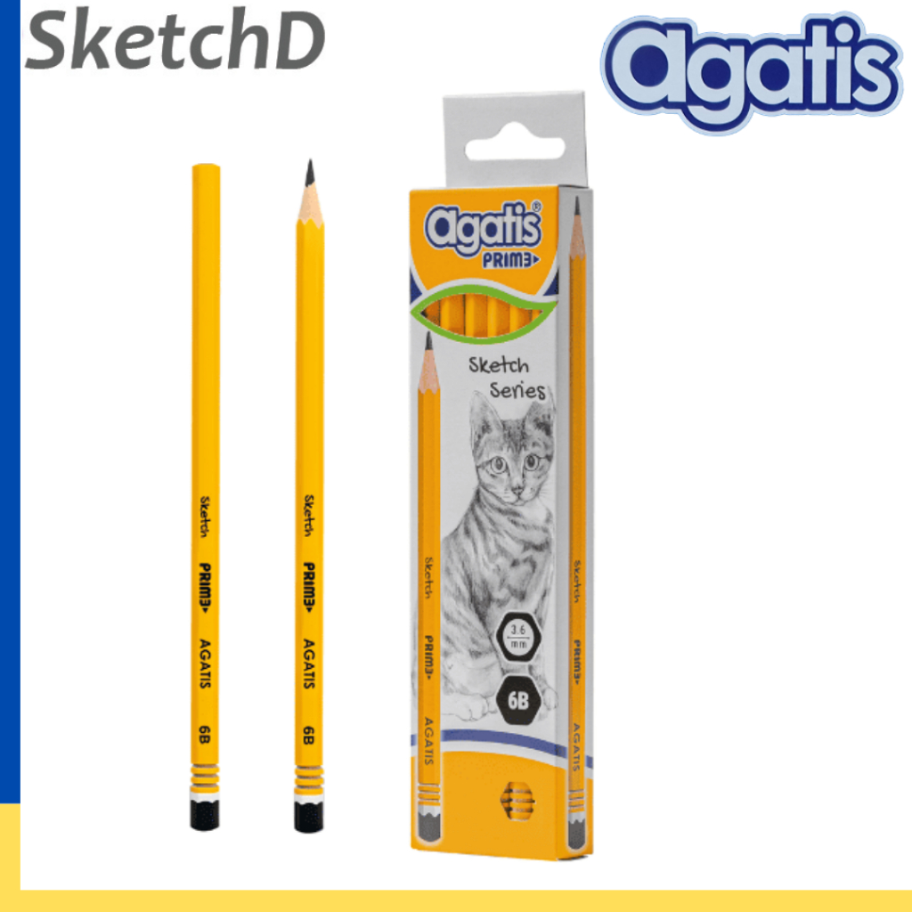 Pensil 6B Agatis Prime 6 B graphite Pencil