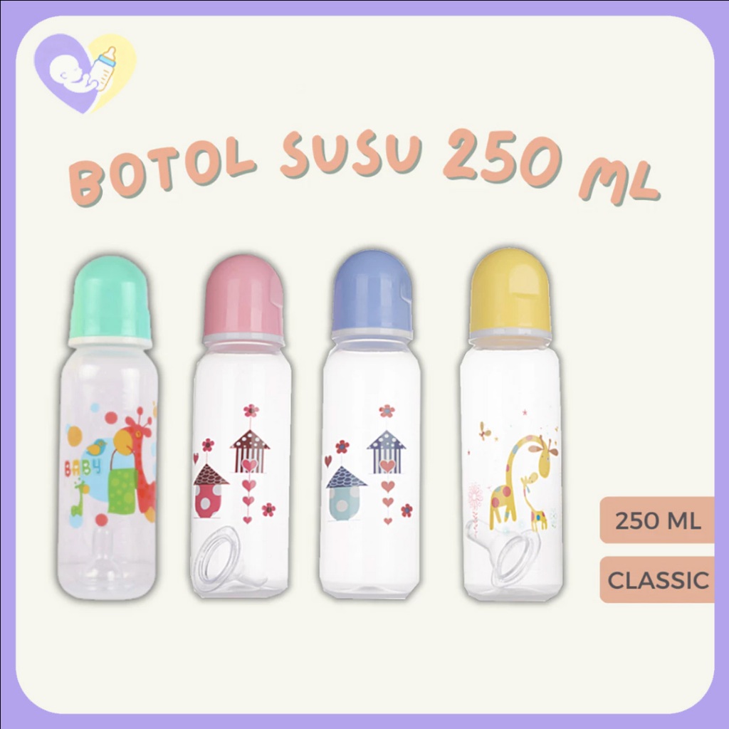 Botol Susu Bayi Dot Classic 250 ml / Botol Bayi Kartun / Botol Anak Lucu