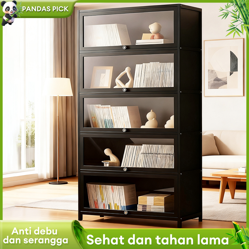 Rak Buku Lemari Buku Lemari Kantor Lemari Pajangan Kayu Minimalis Hiasan Dekorasi Helm Mainan