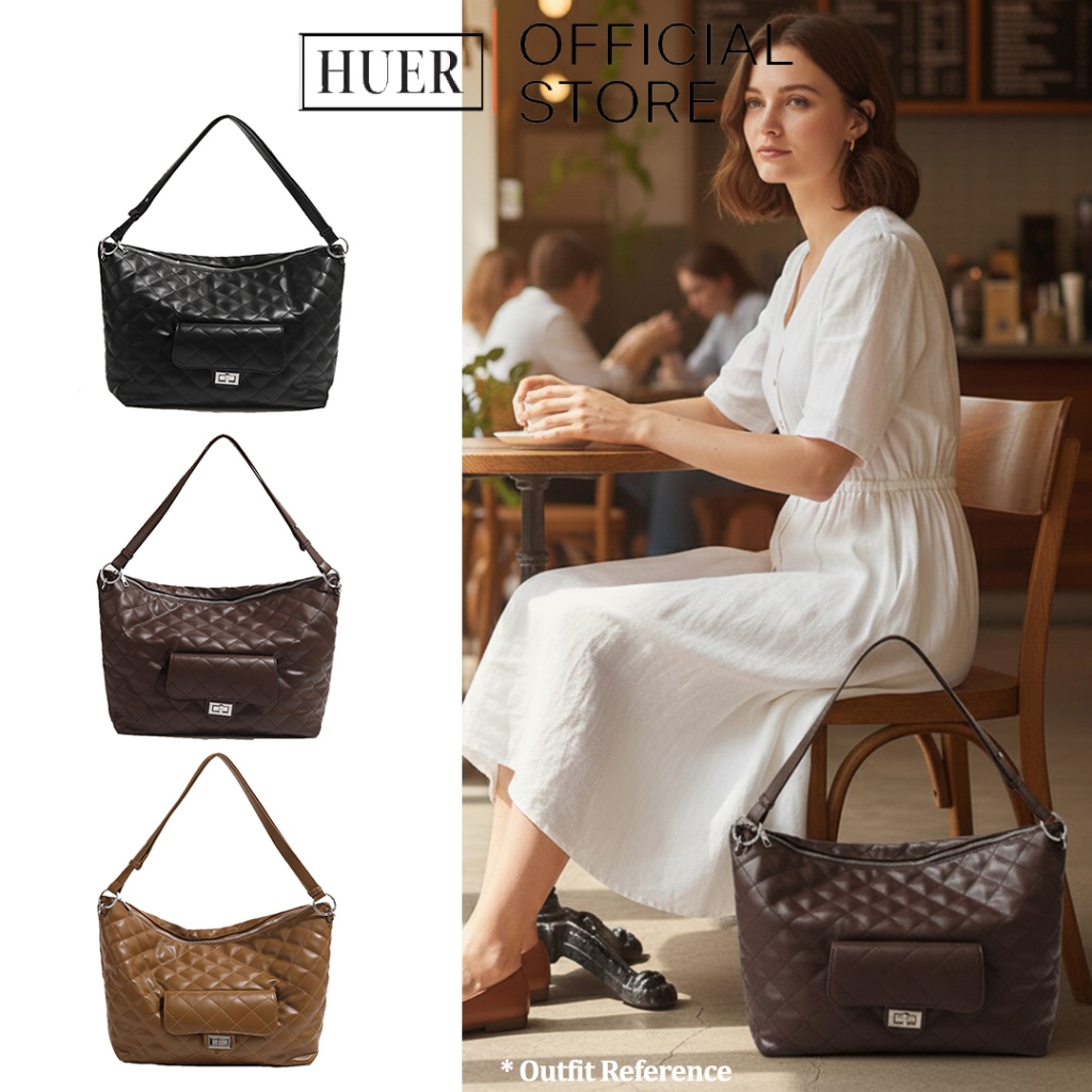 HUER ~ Tas Wanita Yikla Quilted Hobo Bag 9536-499 #8819