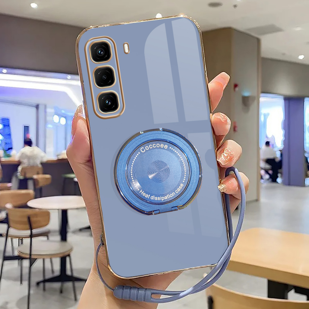 Case Infinik Hot 50 Pro Plus 60i 60 Pro  Terbaru Softcase Stand Holder Ring Magsave Luxury Plating