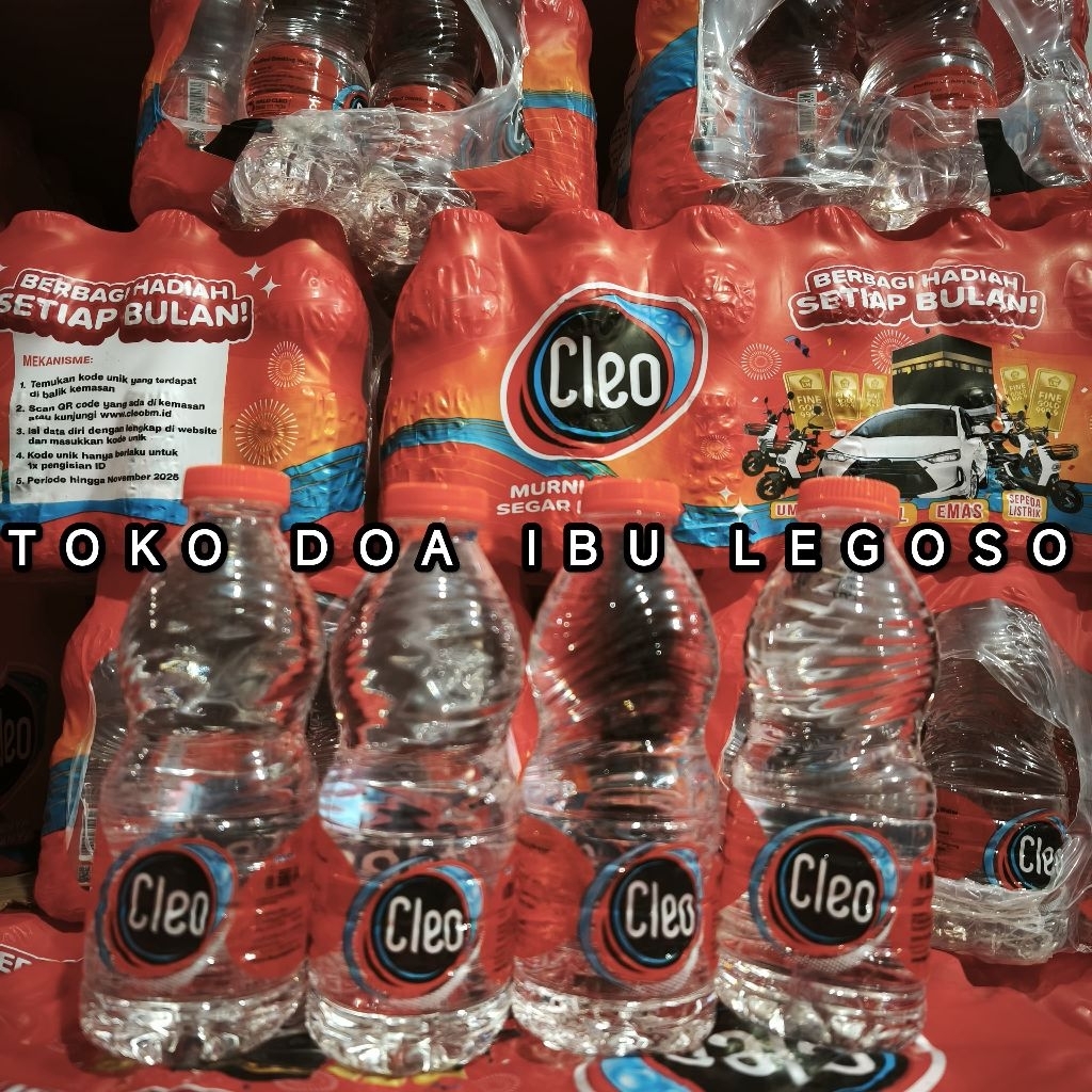 CLEO 220ML  x24 BOTOL (Khusus instan) / CLEO BOTOL MINI / CLEO 220 / CLEO AIR MINERAL BOTOL MINI / C