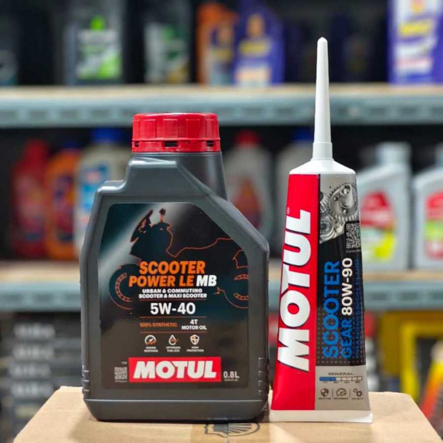 PAKET OLI MOTUL SCOOTER POWER LE 5W40 1 Liter dan 0,8L GEAR VARIO ADV PCX XMAX NMAX AEROX BEAT LEXI