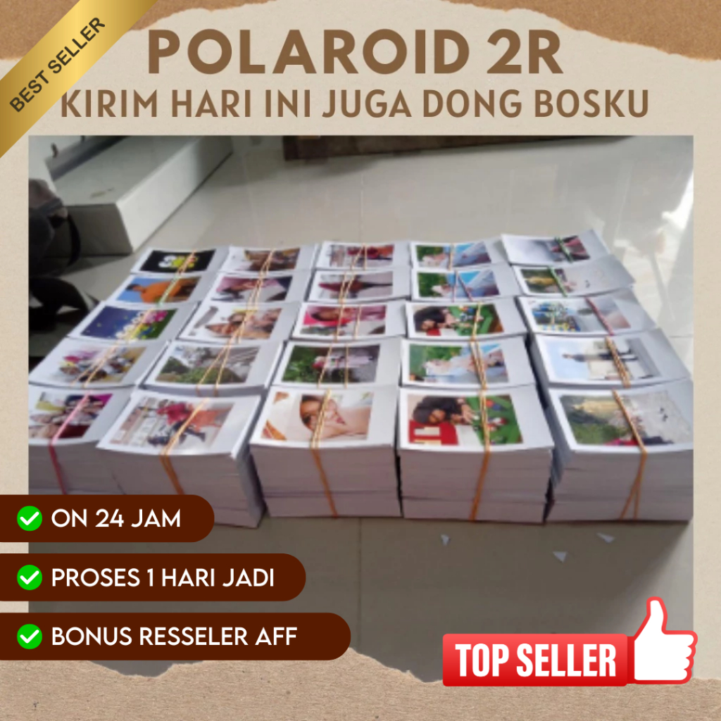 PAKET CETAK 100 FOTO CUCI FOTO POLAROID 2R SEHARI JADI