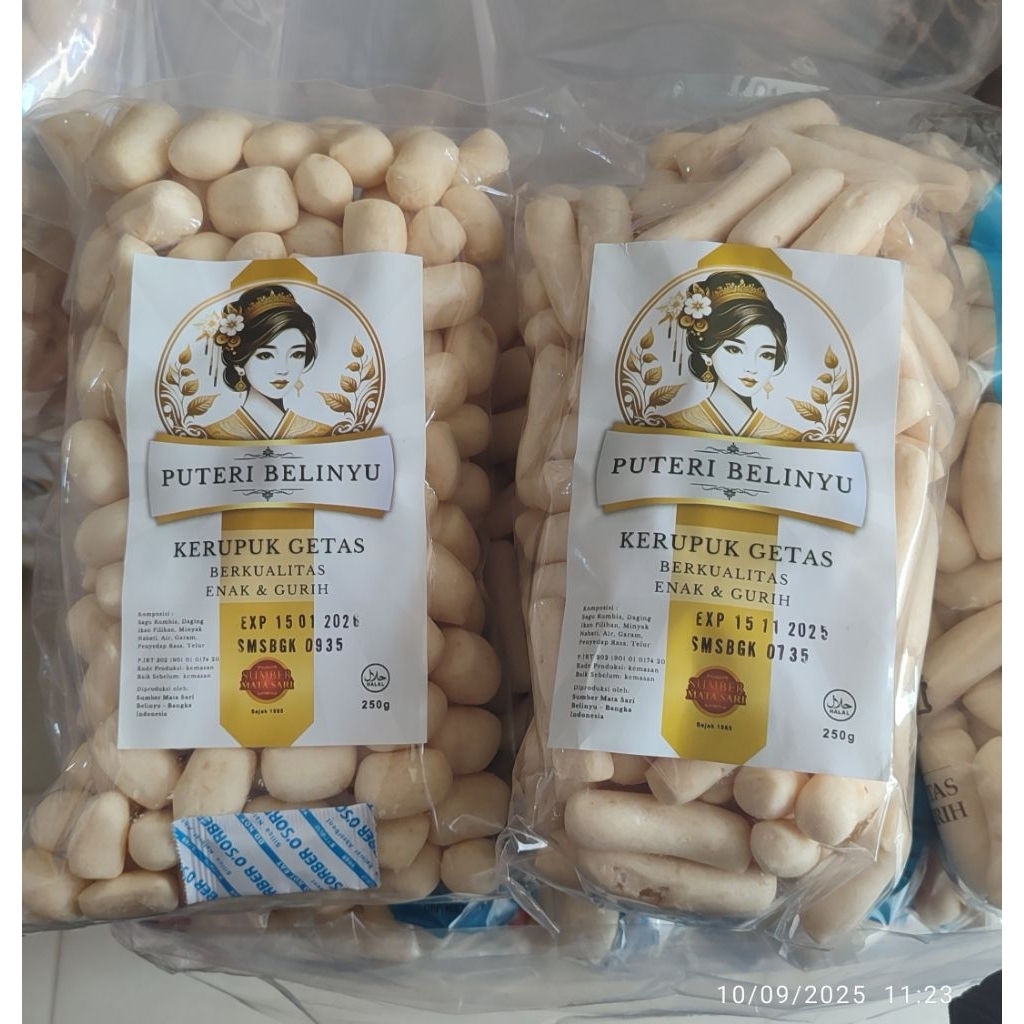 Getas puteri belinyu khas bangka 250gram kerupuk getas bangka getes bangka