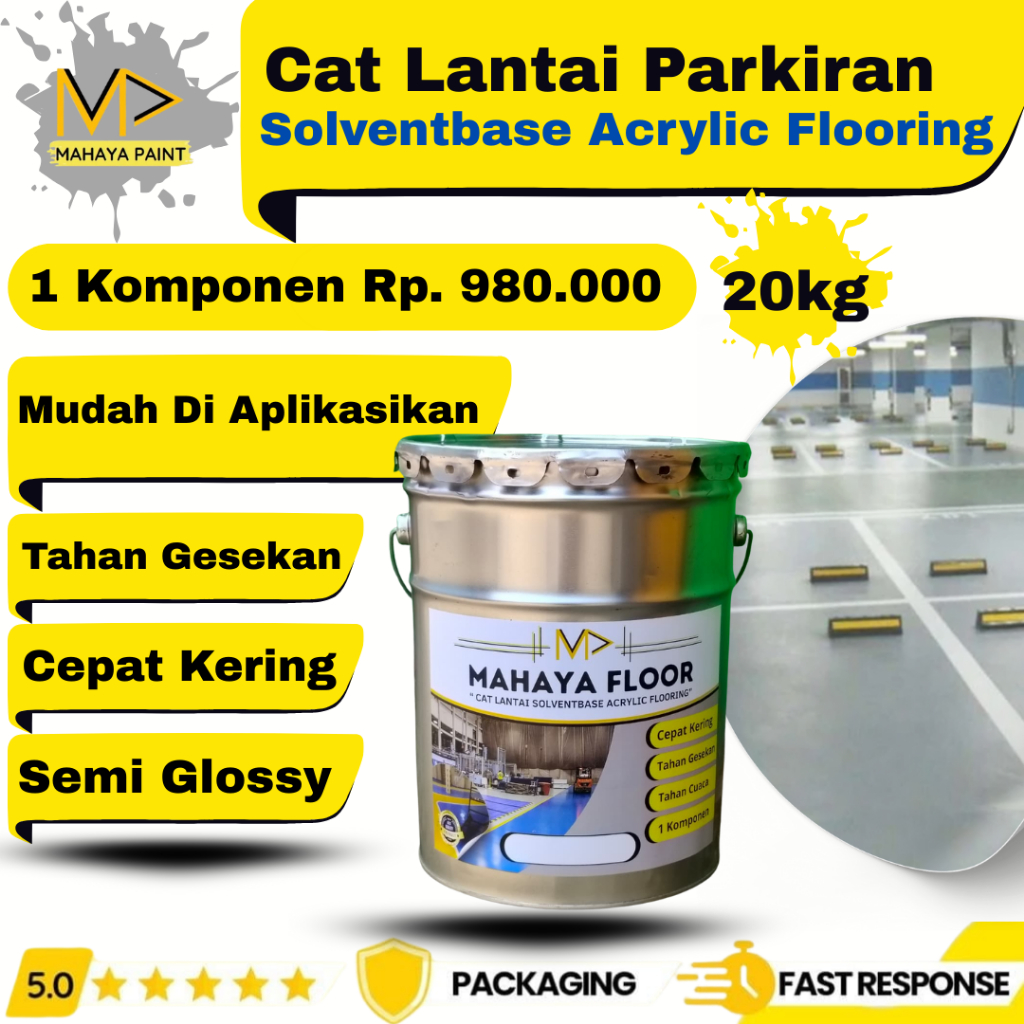 Cat Lantai Parkiran 20Kg 1 komponen Mahaya Floor 20kg Cat Lantai Beton Cat Pabrik
