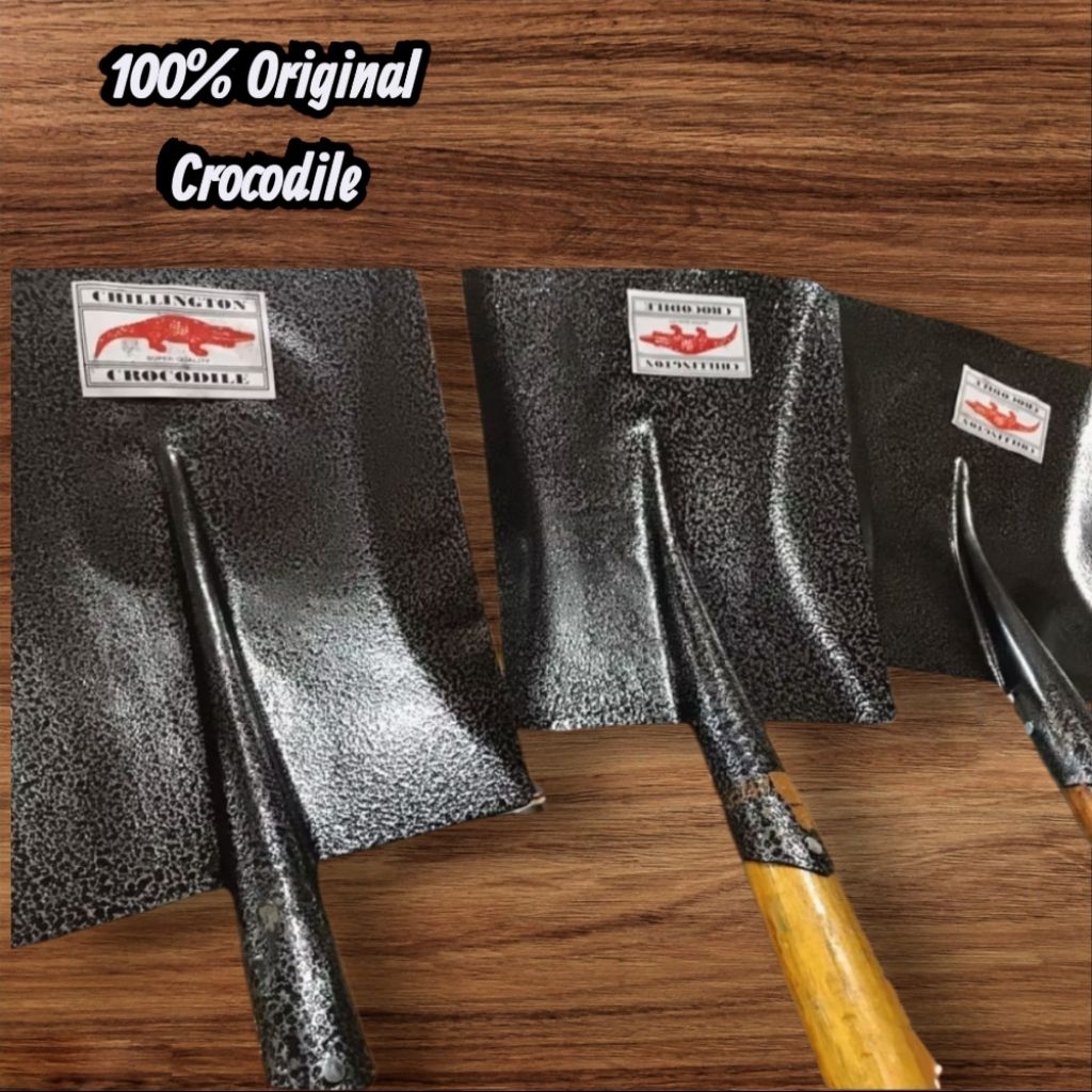 Sekop Pasir Tanah Sekop Asli Baja Sekop kricak Krikil Sekop Crocodile Asli Sekop Gagang Kayu Cap Bua