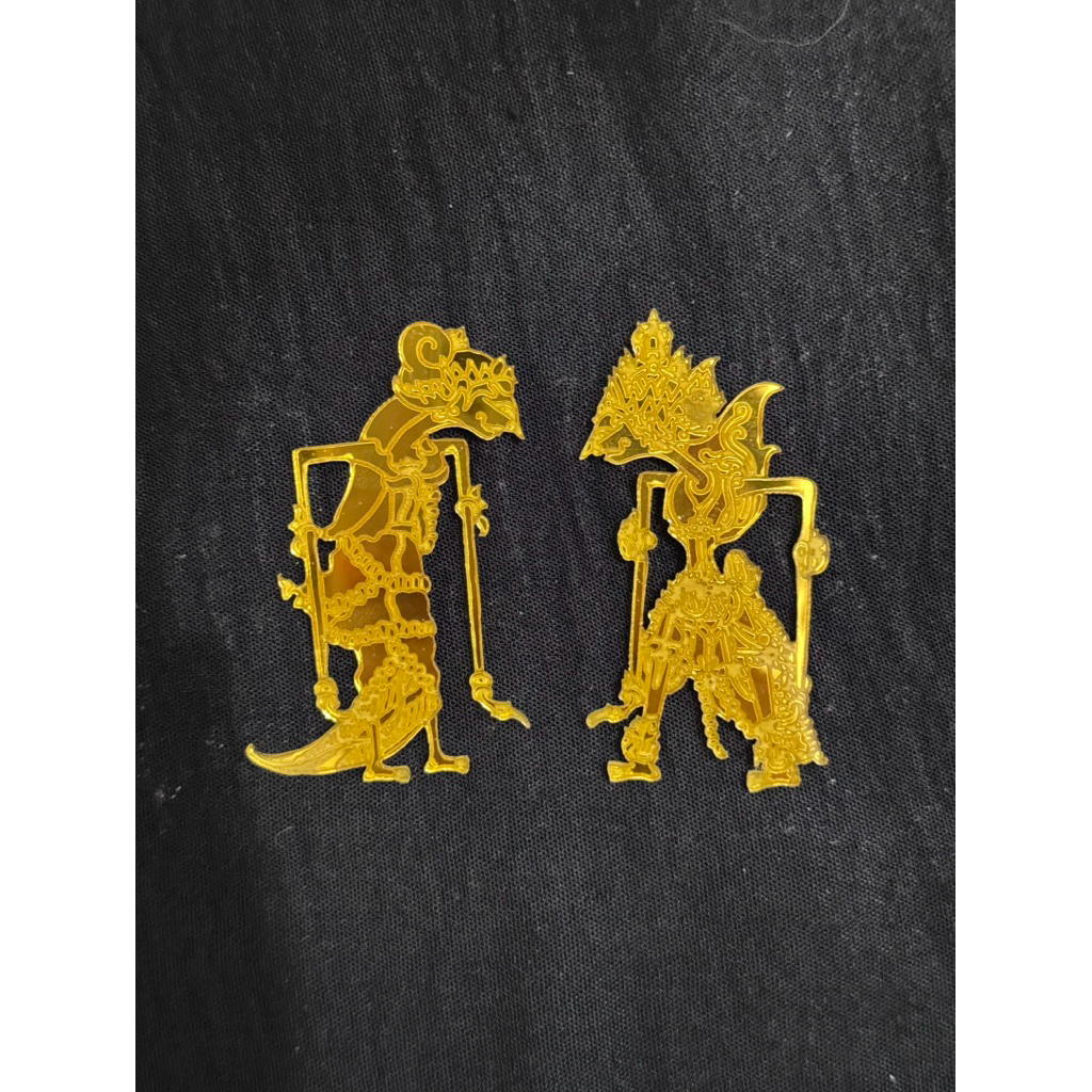 Wayang Rama Shinta / Akrilik Mirror Gold / Hiasan Mahar Wayang Rama Shinta