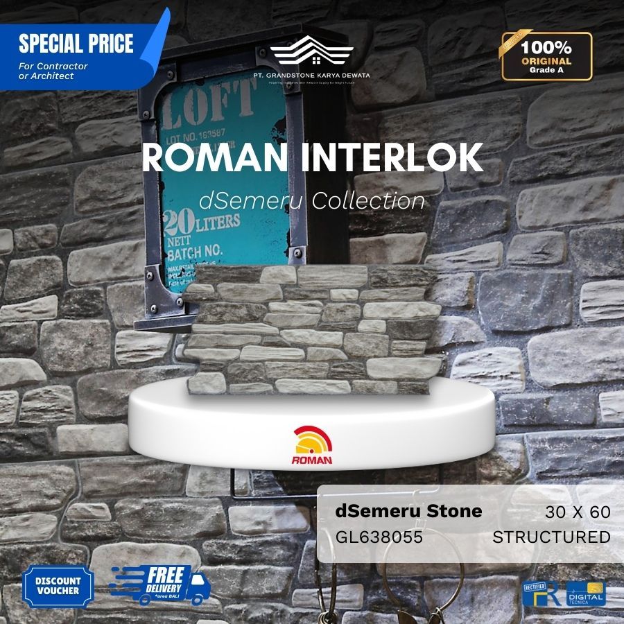 ROMAN INTERLOK GL638055 dSemeru Stone 30x60 [GRADE A]