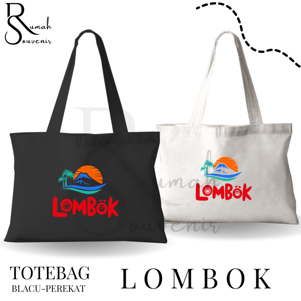 Totebag Blacu Souvenir Lombok NTB Nusa Tenggara Barat Tas Tote bag Oleh oleh Indonesia Model 1