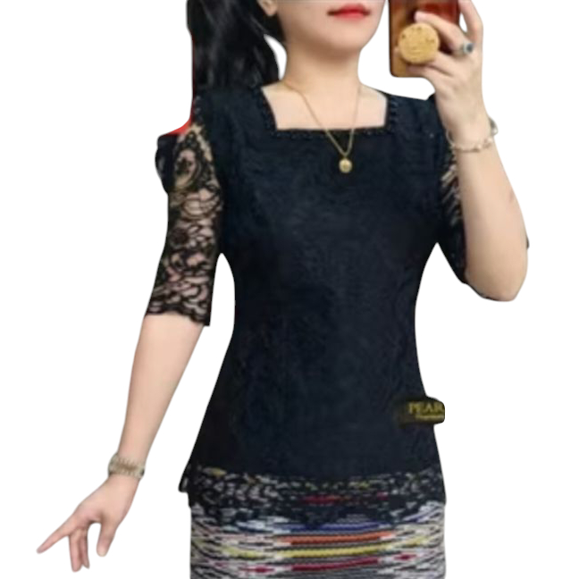 Blus Atasan Wanita Kebaya Brokat Mewah Terbaru Model Cantik Simpel Modern Dan Elegant/Pakaian Wanita
