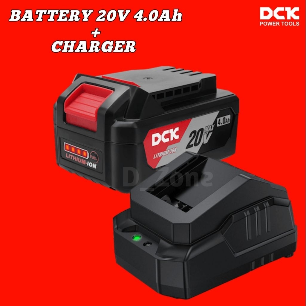 DCK FFBL2040 Battery Cordless Baterai 20V 4Ah DCK Charger Battery FFCL20-02