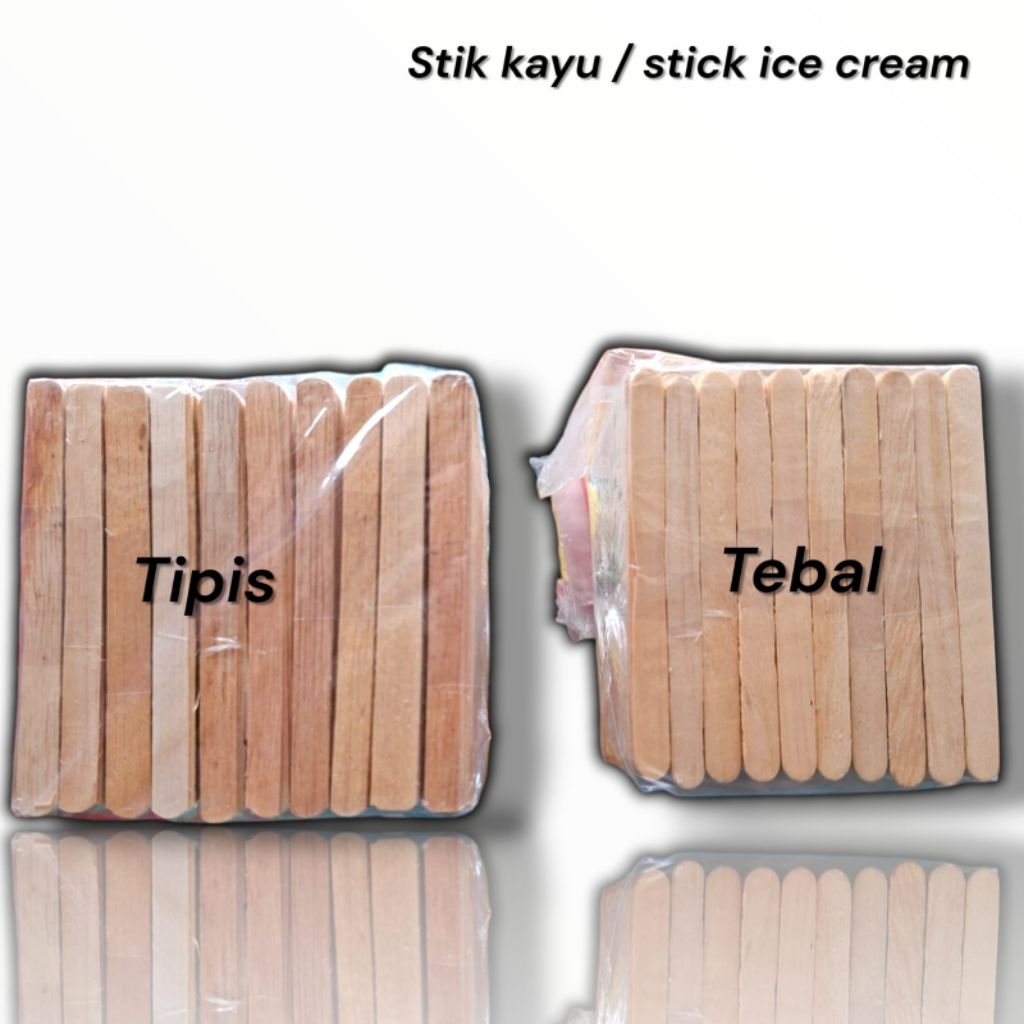 Stik es krim satuan, stik es krim tipis, stik es krim tebal