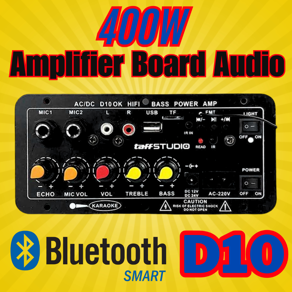 TaffSTUDIO Amplifier Mini Bluetooth Super Bass 400W- D10 D30 D50 LCD